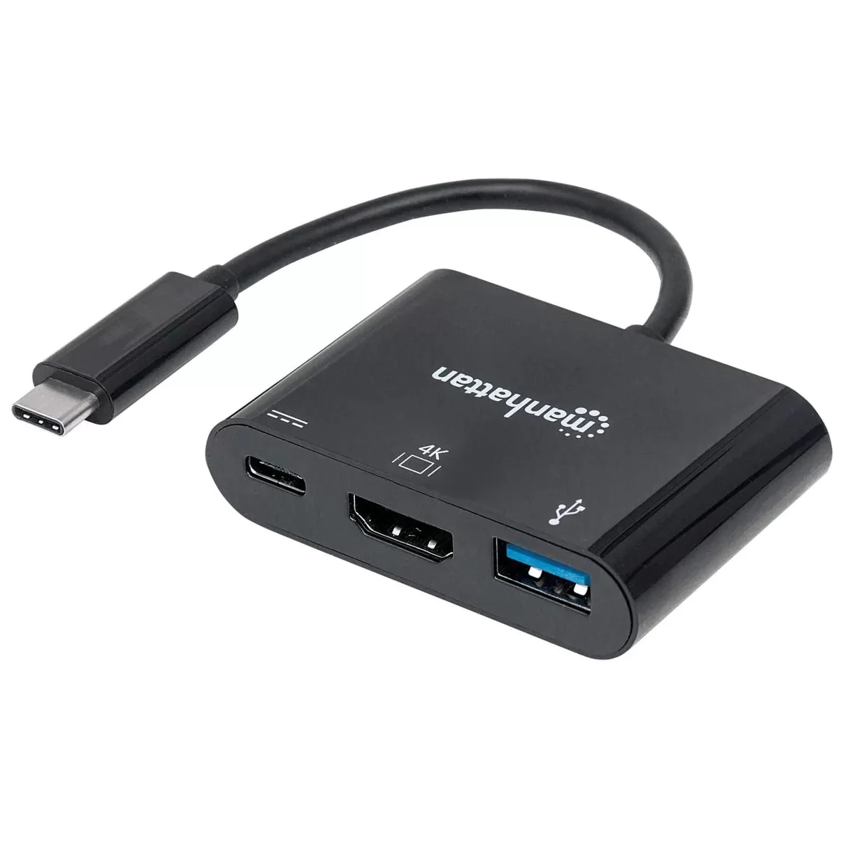 ADAPTADOR USB-C MULTIPLE MANHATTAN A HDMI, USB 3.0, USB-C, COLOR BLANCO  ICI152945 – PVL Tienda Virtual