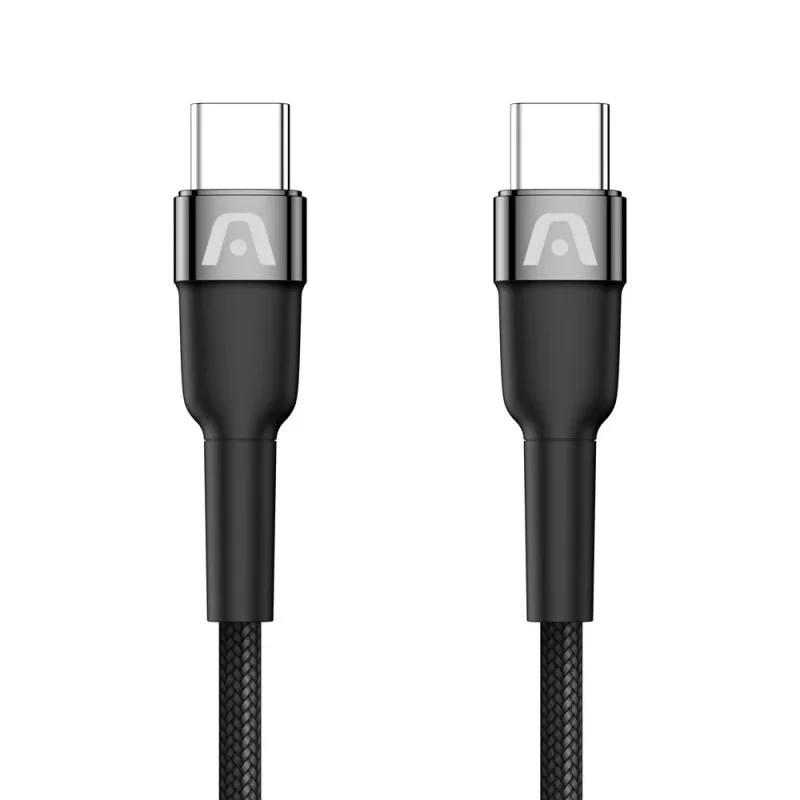 Cable Argom USB-C a USB-C 65W Carga Rapida 1.8M Negro - Trenzado