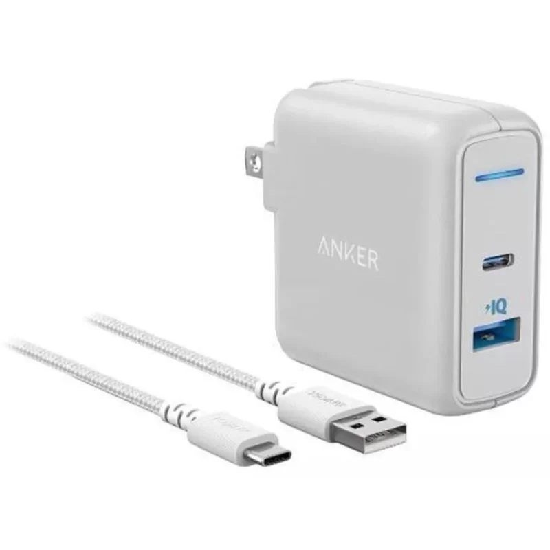 ANKER POWERPORT C2 USB-A+C 15W CON CABLE BLANCO