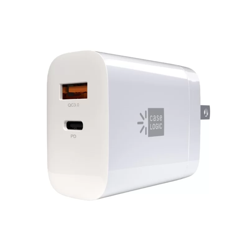 CARGADOR DE PARED CASE LOGIC - CARGA RAPIDA - USB-A Y USB-C 45W