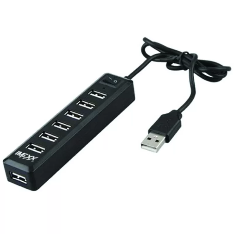 Hub Ewent 7 Puertos USB 3.0 + Interruptor USB Tipo A + Adaptador